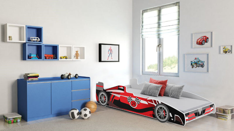 Cama de criança 160 x 80 cm com colchão e estrado incluídos Kobi Formula Vermelho