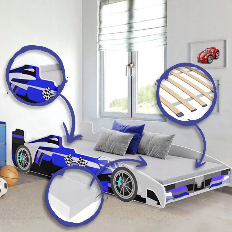 Cama de criança 160 x 80 cm com colchão e estrado incluídos Kobi Formula Azul