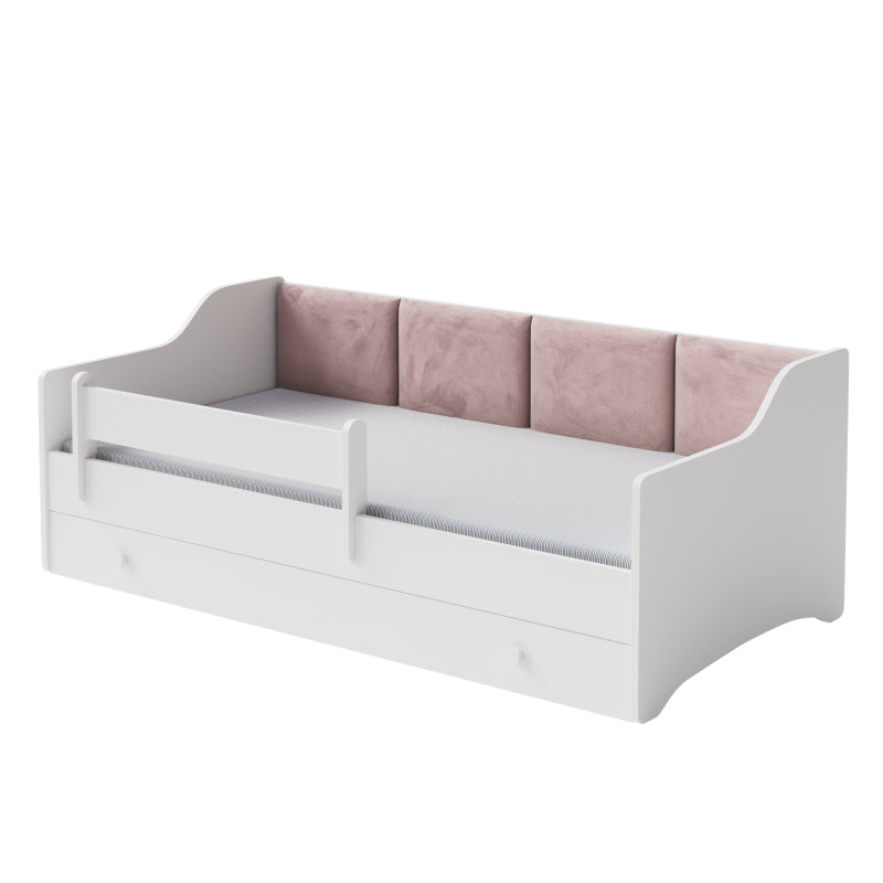 Cama de criança 160 x 80 com gaveta, colchão e estrado incluídos Kobi Eryk Panel Pink