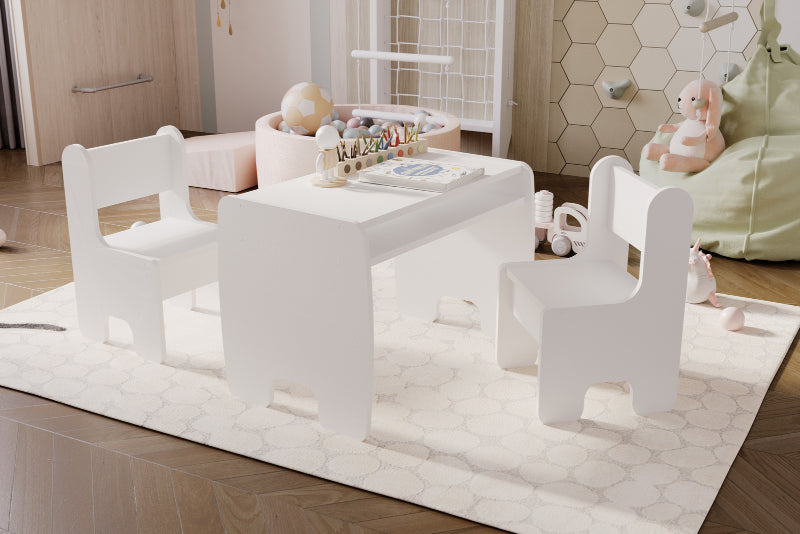 Conjunto de mesa e duas cadeiras Kobi Set White