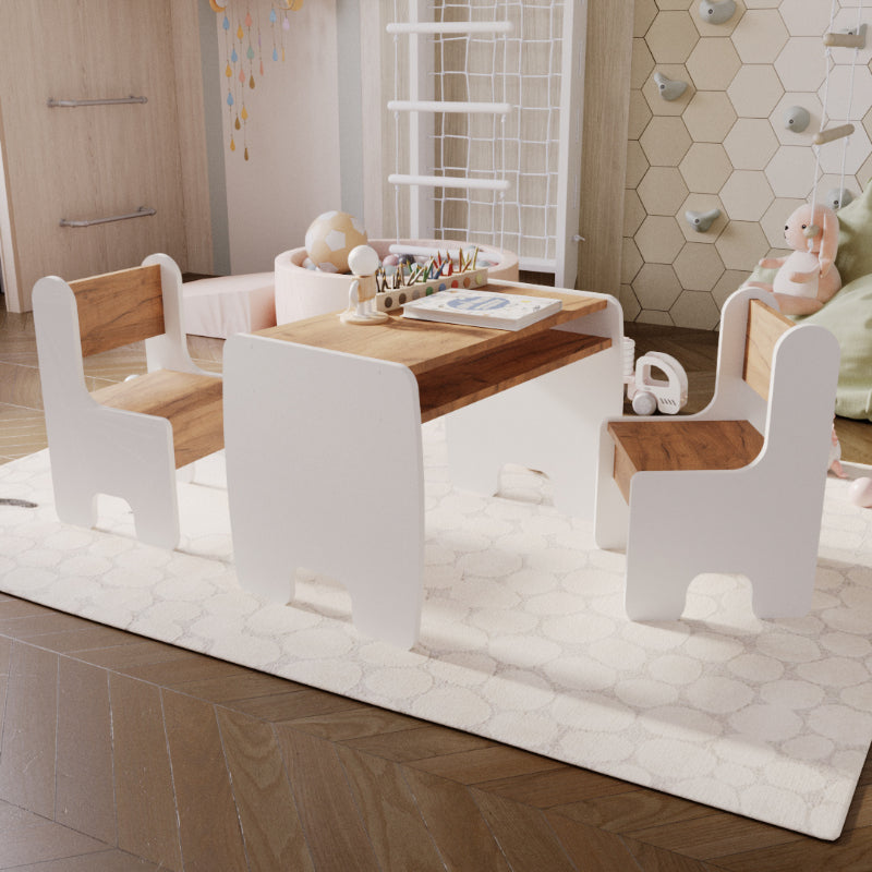 Conjunto de mesa e duas cadeiras Kobi Set White Oak