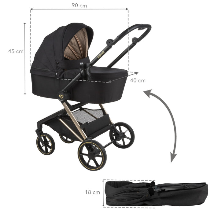 Carrinho de bebé Kidwell VELMONT Black/Beige