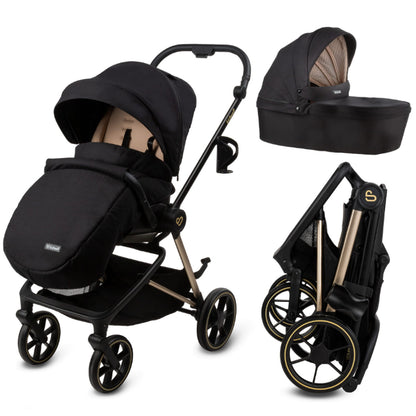 Carrinho de bebé Kidwell VELMONT Black/Beige