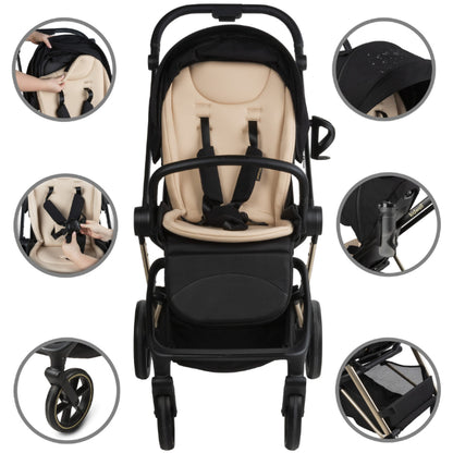 Carrinho de bebé Kidwell VELMONT Black/Beige