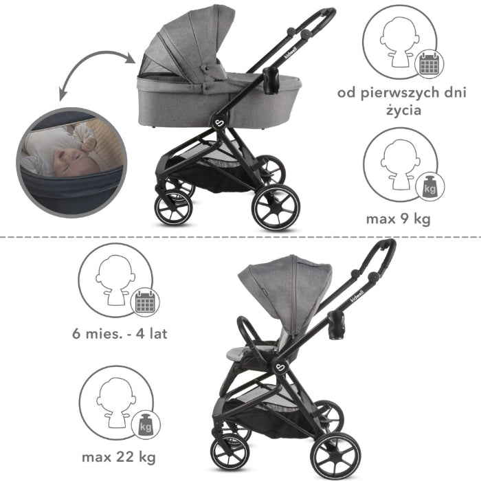 Carrinho de bebé Kidwell VELMONT Grey