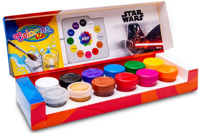Caixa 12 Cores Pintura Colorino Disney Star Wars