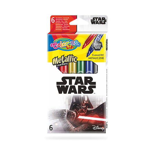 Caixa 6 Marcadores Metálicos Colorino Star Wars