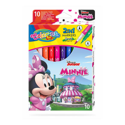 Caixa 10 Marcadores Duplos Colorino Disney Minnie