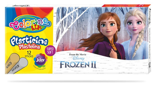 Caixa 12 Cores Plasticina Colorino Disney Frozen II