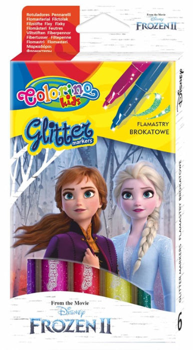 Caixa 6 Marcadores Glitter Colorino Disney Frozen II