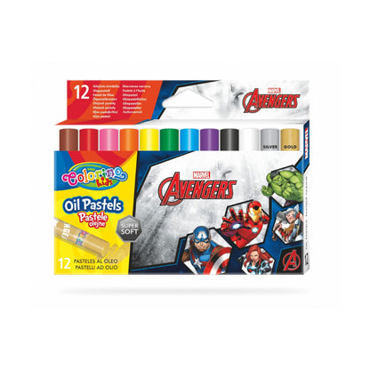 Caixa 12 Cores Óleo Pastel Colorino Disney Avengers
