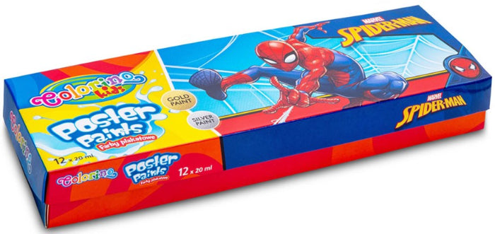 Caixa 12 Cores Pintura Colorino Disney Spiderman