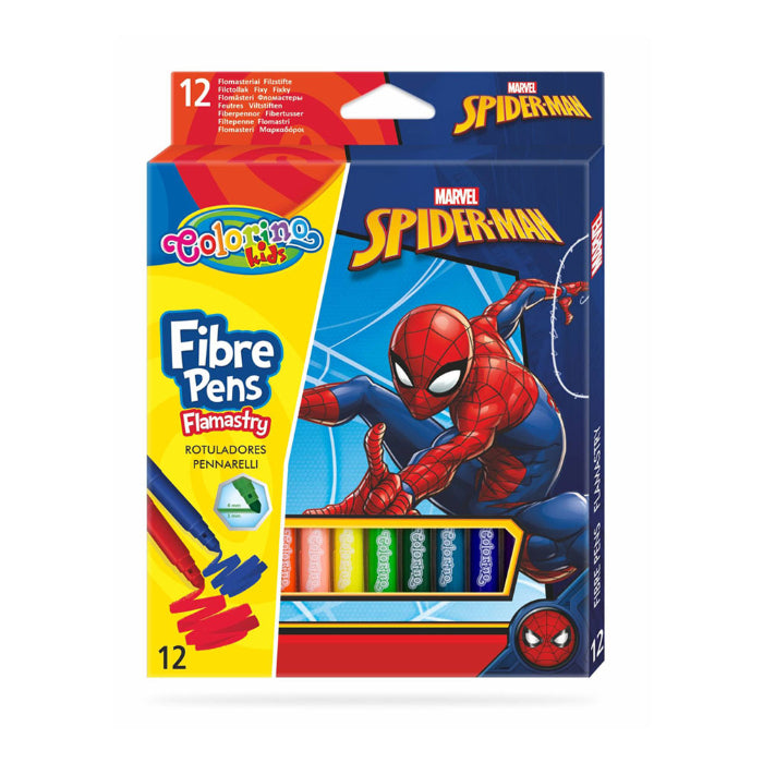 Caixa 12 Marcadores Cónicos Colorino Disney Spiderman