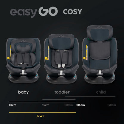 Cadeira auto I-Size 40-150 CM EasyGo Cozy Granite