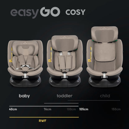 Cadeira auto I-Size 40-150 CM EasyGo Cozy Taupe