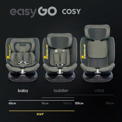 Cadeira auto I-Size 40-150 CM EasyGo Cozy Greener