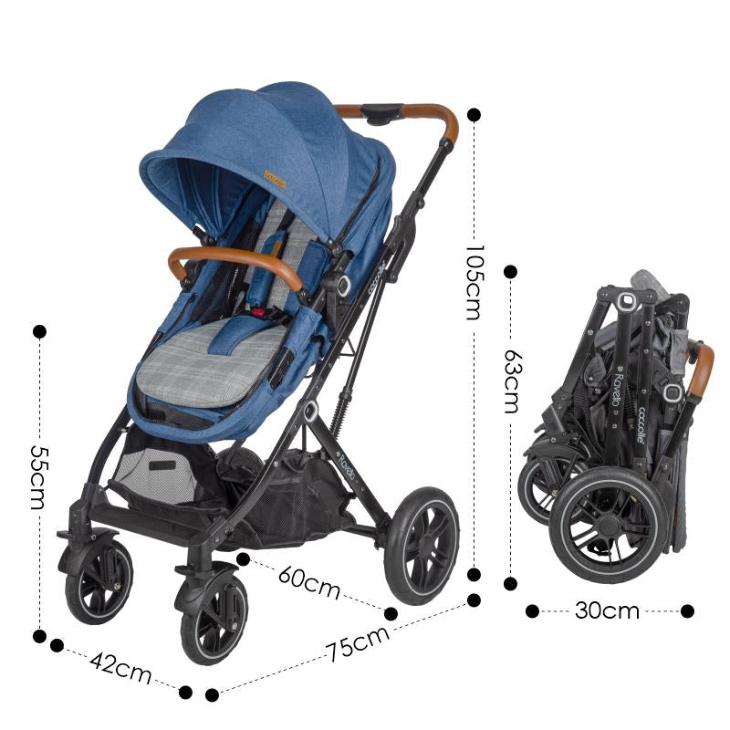 Coccolle sistema de transporte 3 em 1 Ravello Navy Blue