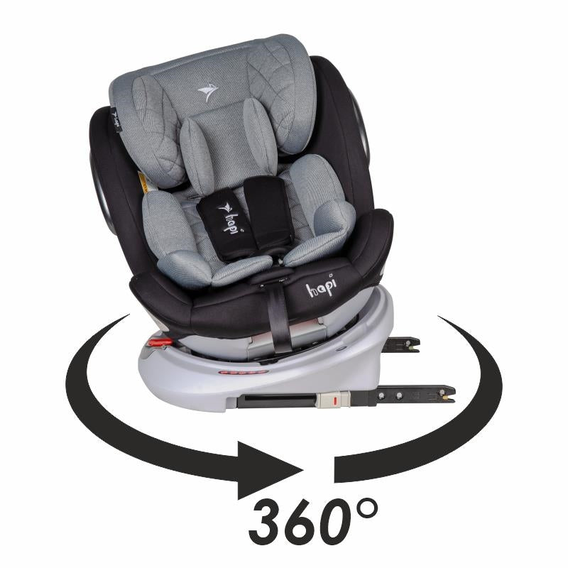 Coccolle Cadeira auto Isofix 0-36 kg 360 rotativo Hapi Ozy Grey