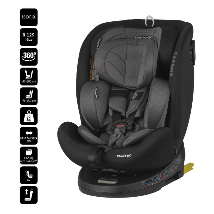 Cadeira auto Isize Coccolle Nova 40-150-cm Diamond Black