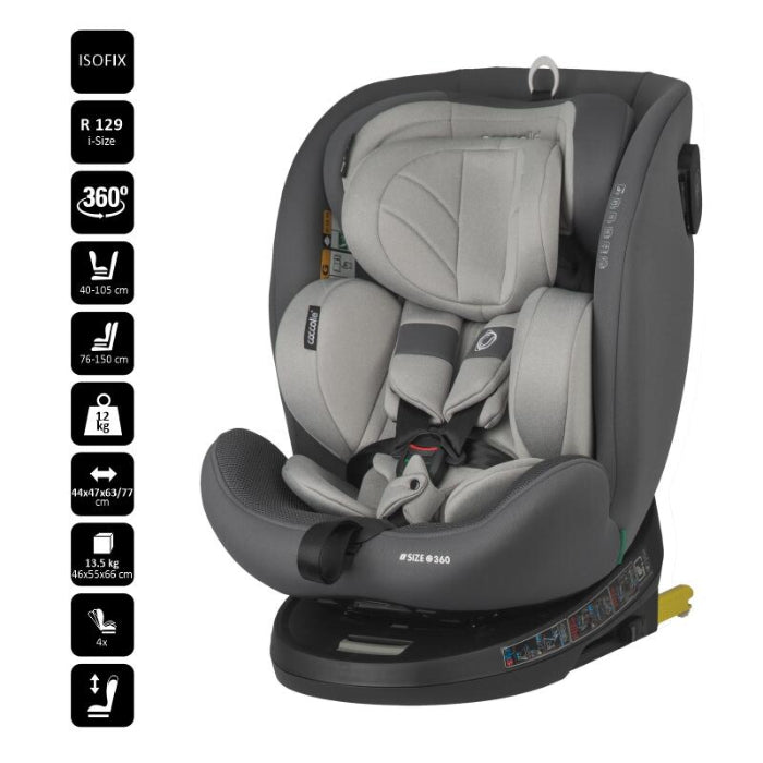 Cadeira auto Isize Coccolle Nova 40-150-cm Moonlit Grey
