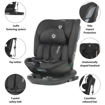 Cadeira auto Isize Coccolle Velsa 40-150-cm Jet Black