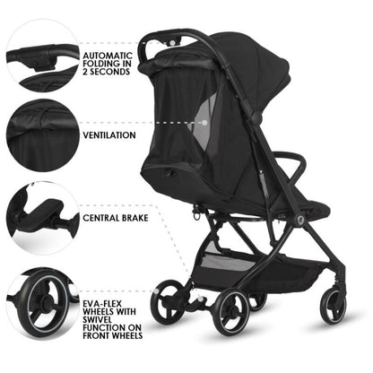 Carrinho de passeio auto-dobrável Coccolle Sierra Diamond Black