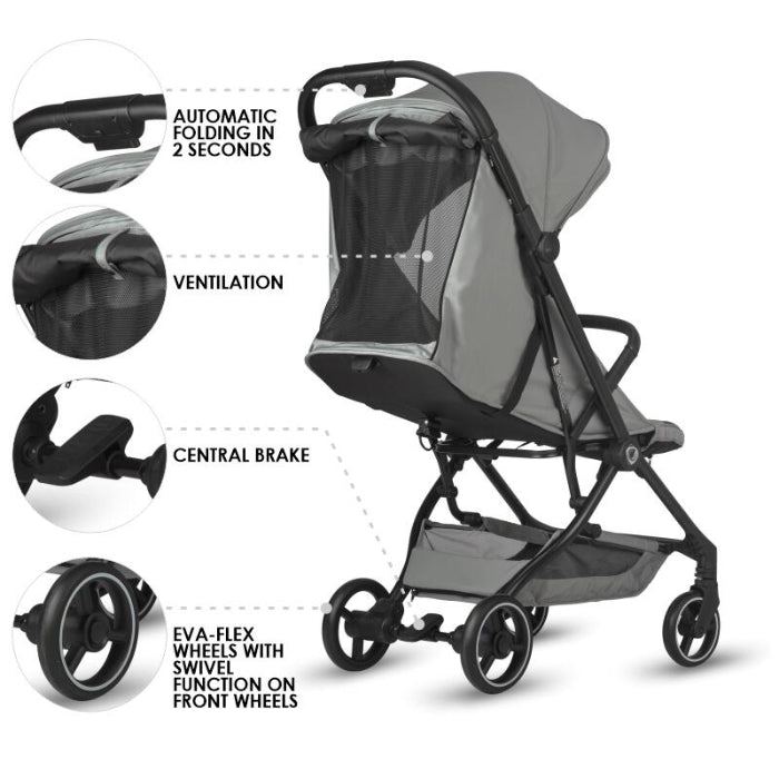 Carrinho de passeio auto-dobrável Coccolle Sierra Greystone