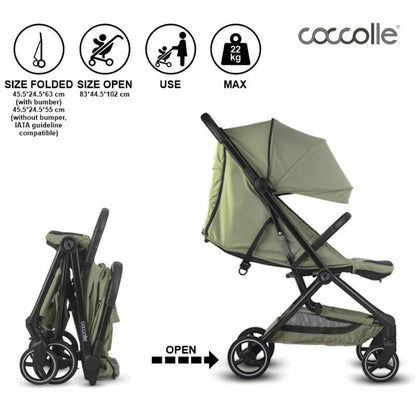 Carrinho de passeio auto-dobrável Coccolle Sierra Sage Green