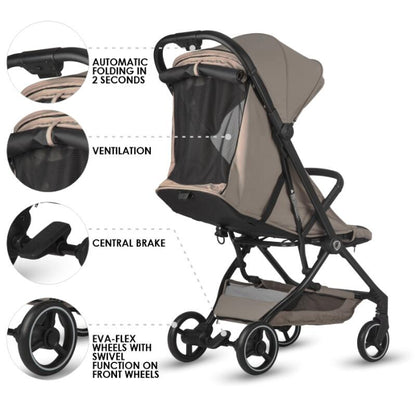 Carrinho de passeio auto-dobrável Coccolle Sierra Taupe Brown