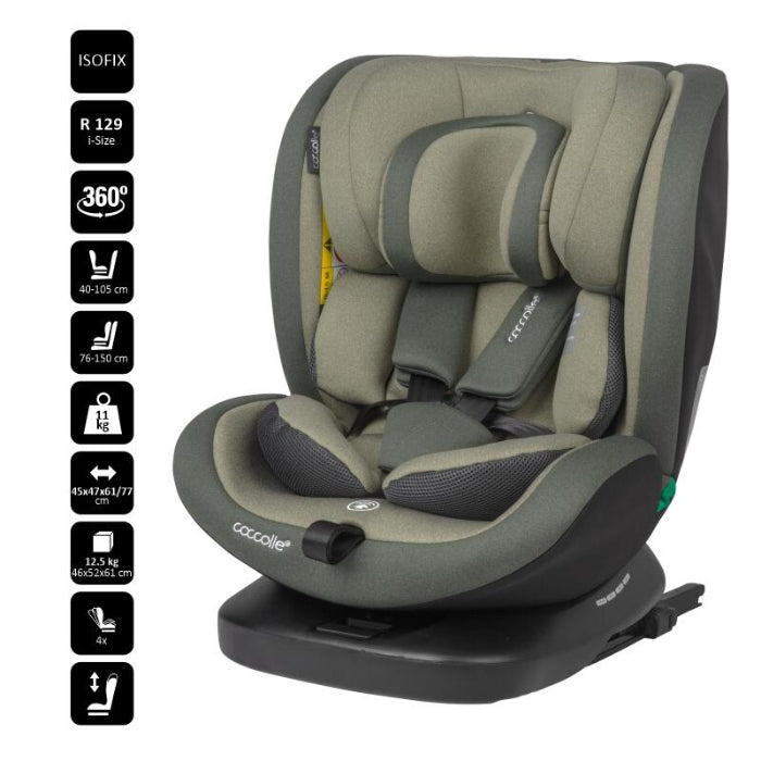 Cadeira Auto Isofix 40-150 cm Coccolle Mydo Moss Green