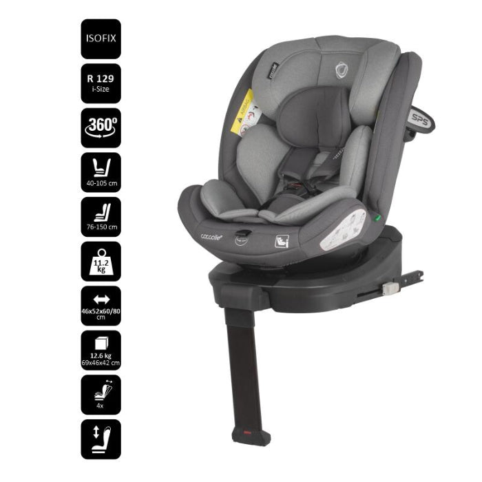 Cadeira auto i-Size 40-150 cm Coccolle Sidra Diamond black