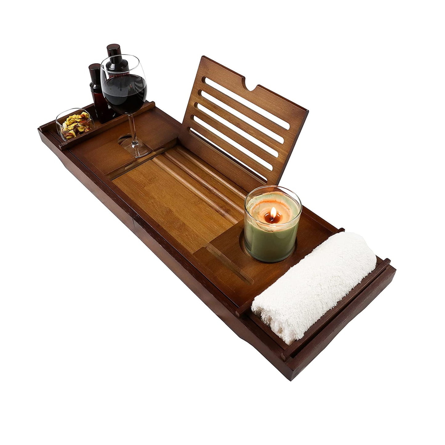Prateleira para banheira 75 a 110 x 23 cm bambu