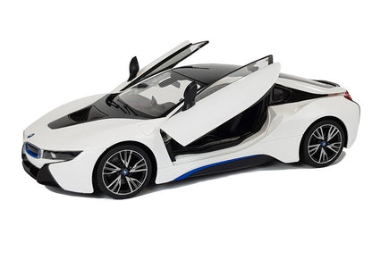 Carro telecomandado BMW i8 Rastar 1:14 branco portas automáticas