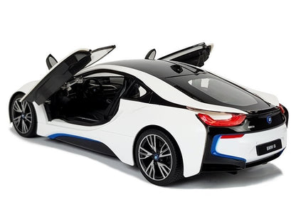 Carro telecomandado BMW i8 Rastar 1:14 branco portas automáticas