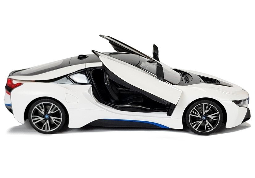 Carro telecomandado BMW i8 Rastar 1:14 branco portas automáticas