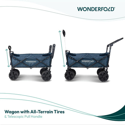 Carrinho dobrável de empurrar e puxar com pneu de praia