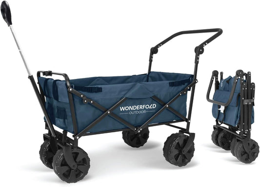 Carrinho dobrável de empurrar e puxar com pneu de praia