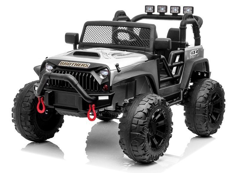 Carro elétrico infantil Jeep JC666 prata pintado