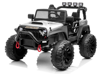 Carro elétrico infantil Jeep JC666 prata pintado