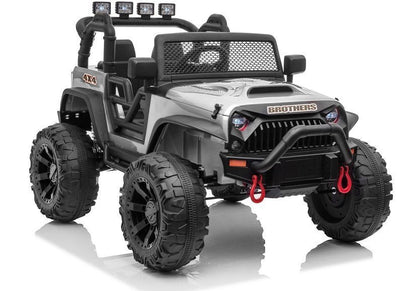 Carro elétrico infantil Jeep JC666 prata pintado