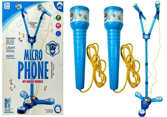 Microfone karaoke com tripé azul