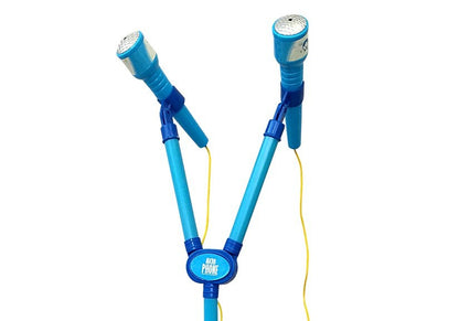 Microfone karaoke com tripé azul