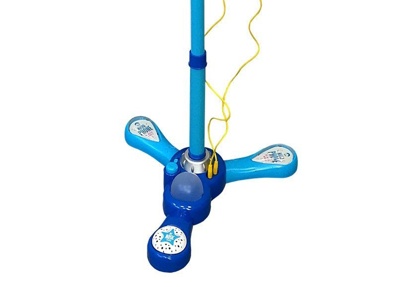 Microfone karaoke com tripé azul