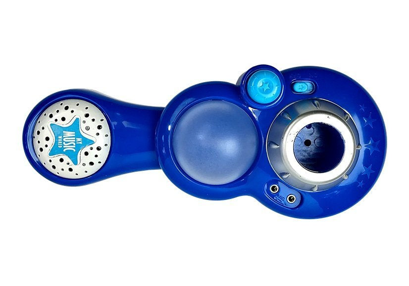 Microfone karaoke com tripé azul