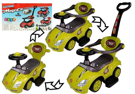 Andador Ride On 3 em 1 com pega parental amarelo