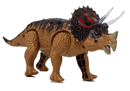 Dinossauro Triceratops com pilhas amarelo