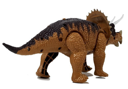 Dinossauro Triceratops com pilhas amarelo