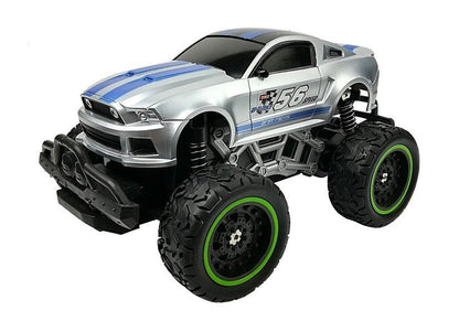 Carro telecomandado off-road prata rodas altas