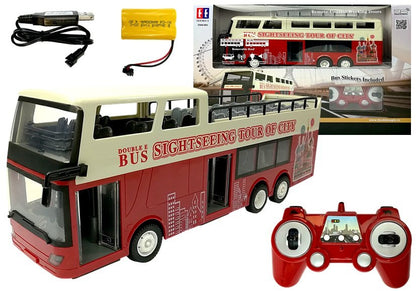 Autocarro de dois andares telecomandado 2.4G 1:18