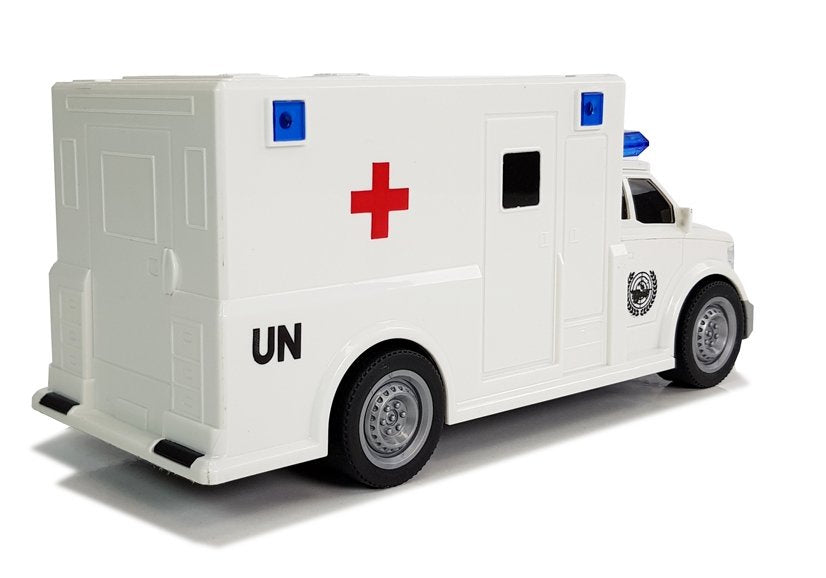 Ambulância fricção branca com som 1:20